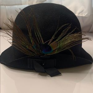 Black peacock hat